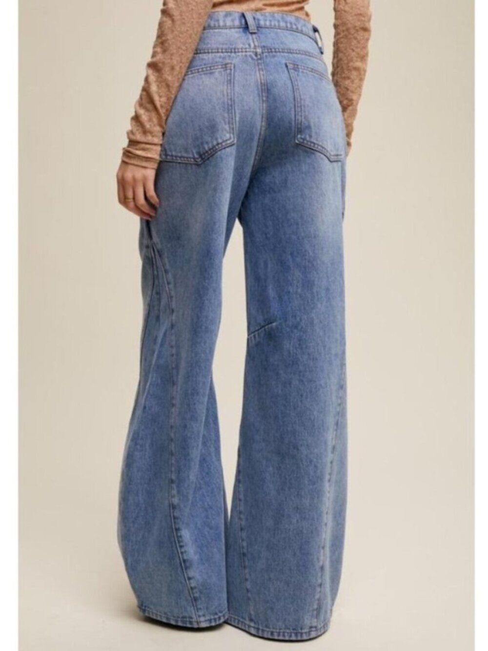LISTICLE Wide Leg Panel Jeans High Rise Medium Wash NWT - Picture 2 of 3